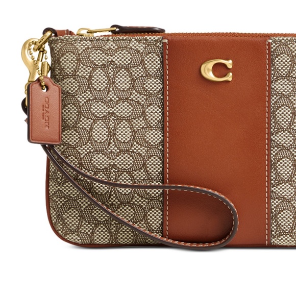 Coach Signature Jacquard Small Wristlet - Picture 7 of 12
